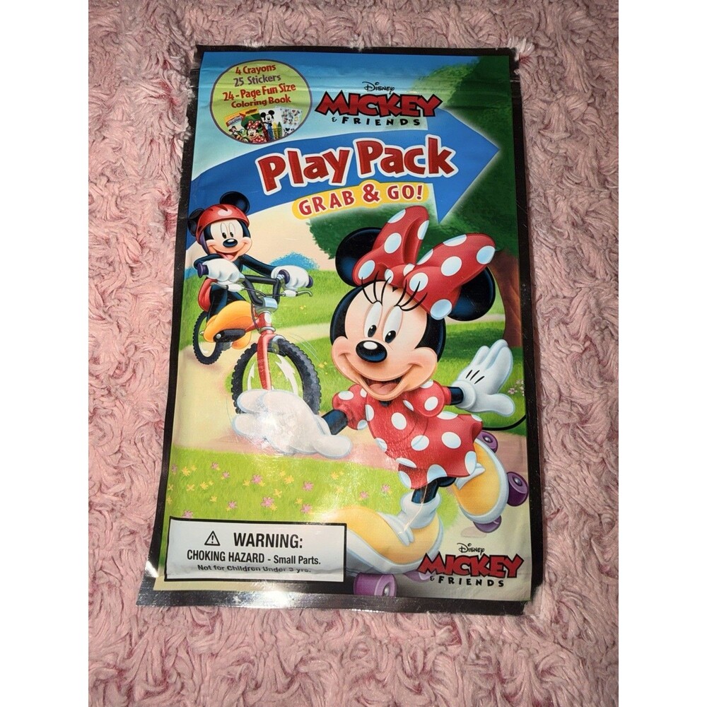 Disney Minnie Mickey Play Pack Grab & Go Activity Color Sticker Bike Spring